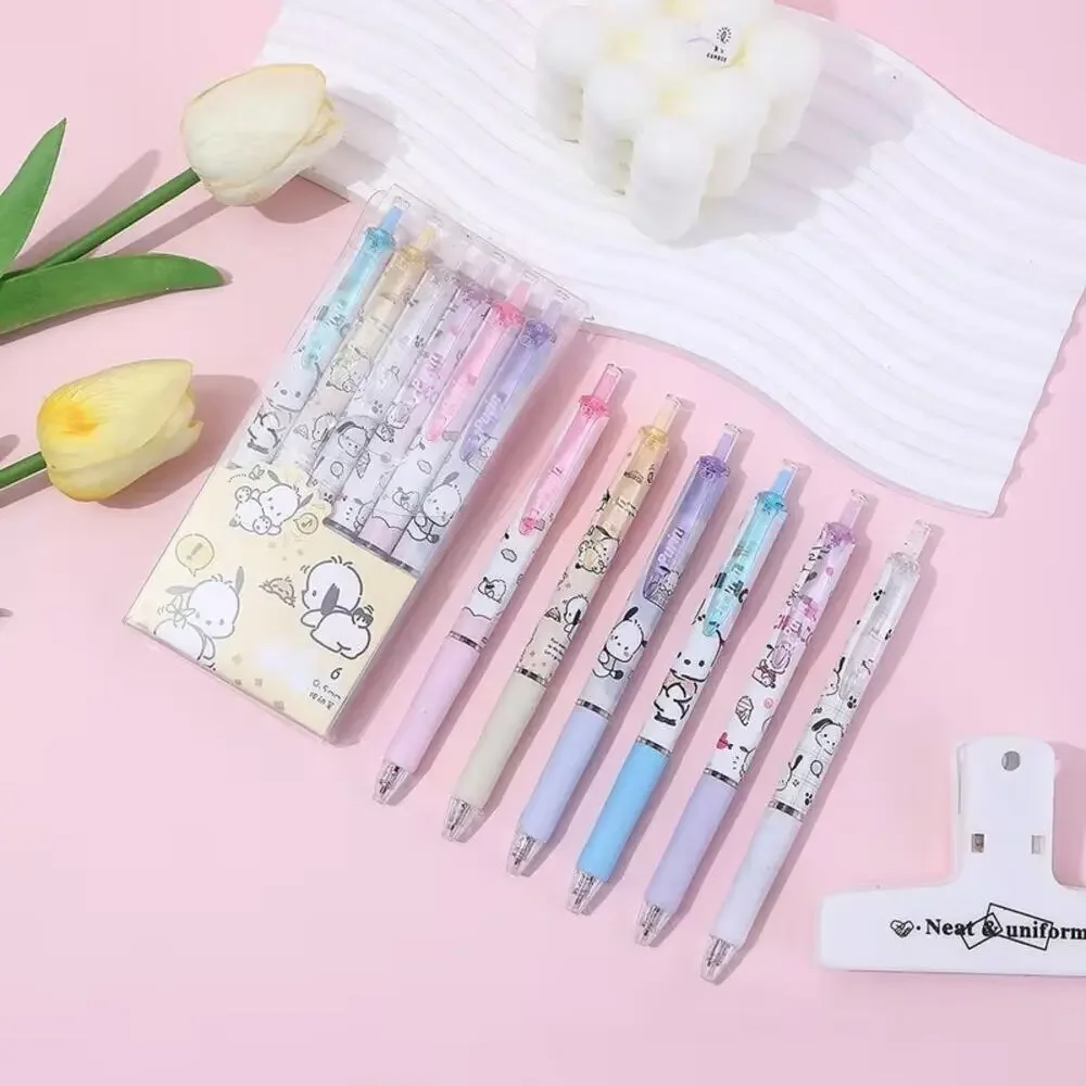 #PC-159 Hello Kitty & Friends Pochacco 6 pack Pens, Black Gel 0.5mm